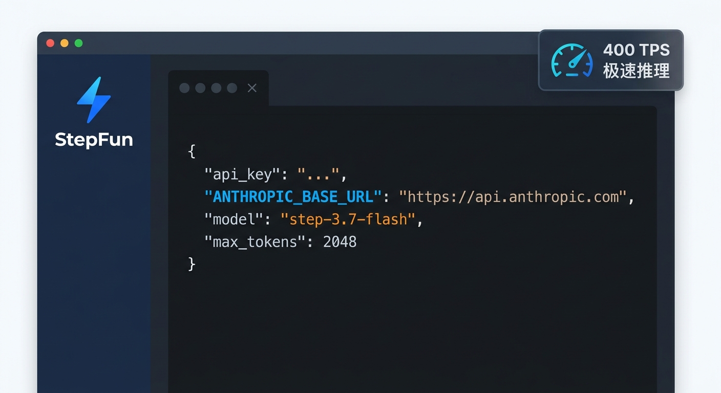 接入 step-3.7-flash:在 settings.json 中配置 StepFun API,所有 Agent 统一走高速模型