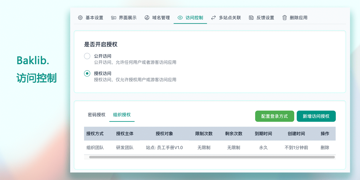 Baklib 访问控制
