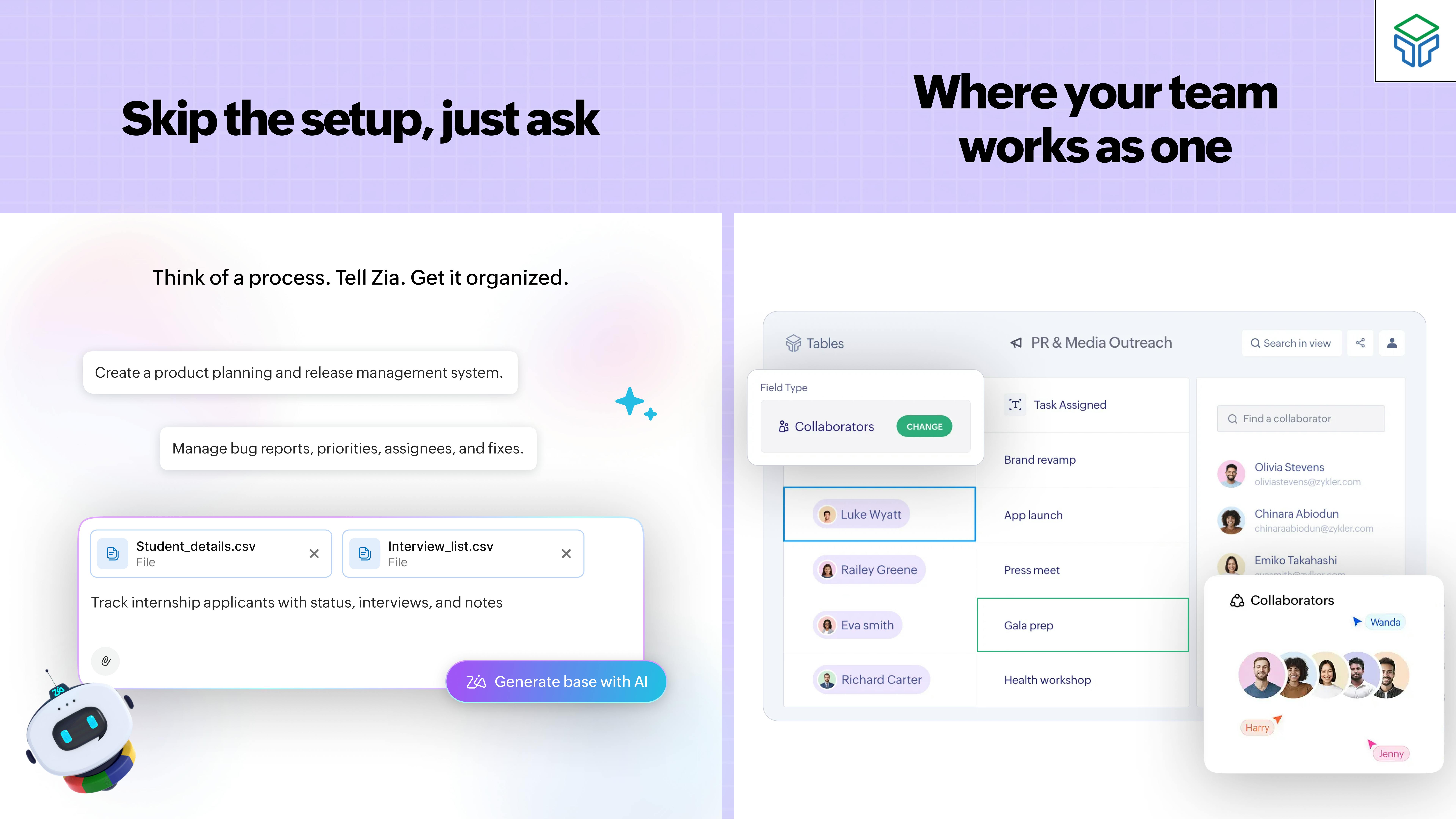 Zoho Tables