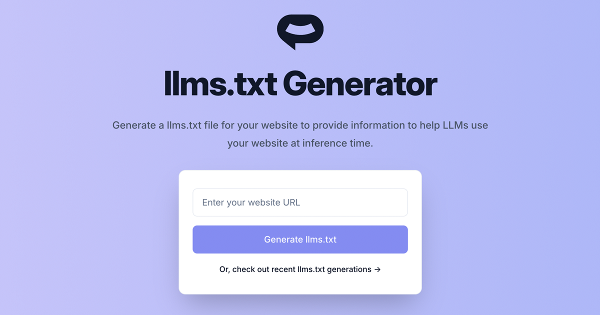 Llms.txt Generator