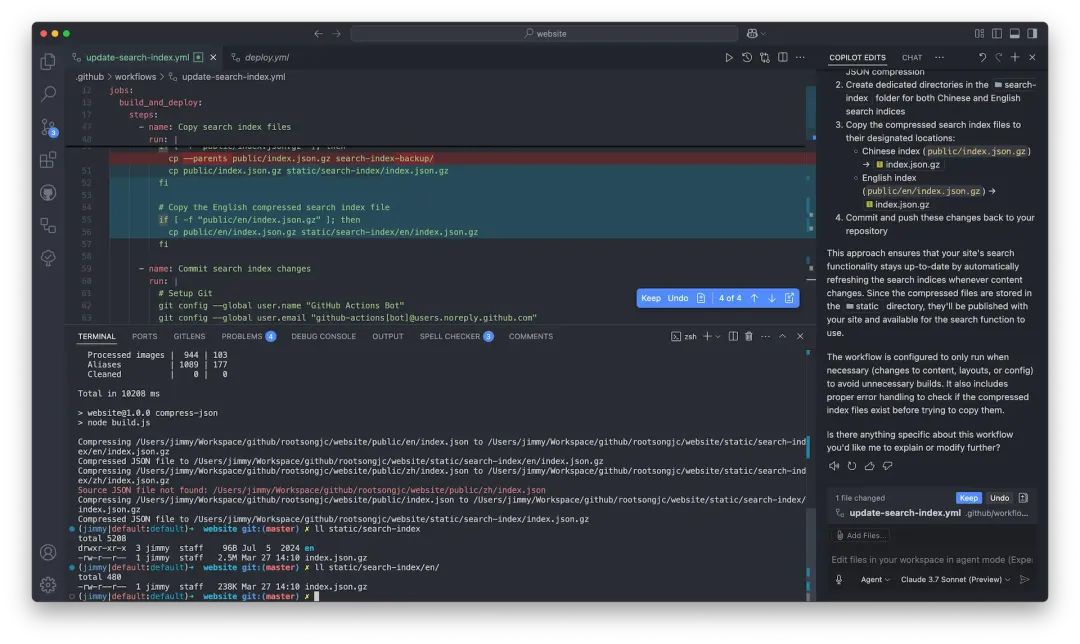 VS Code 中的 Copilot Action