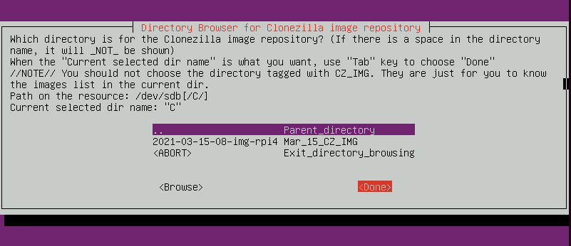 clonezilla image repository