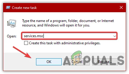Launching Services Window