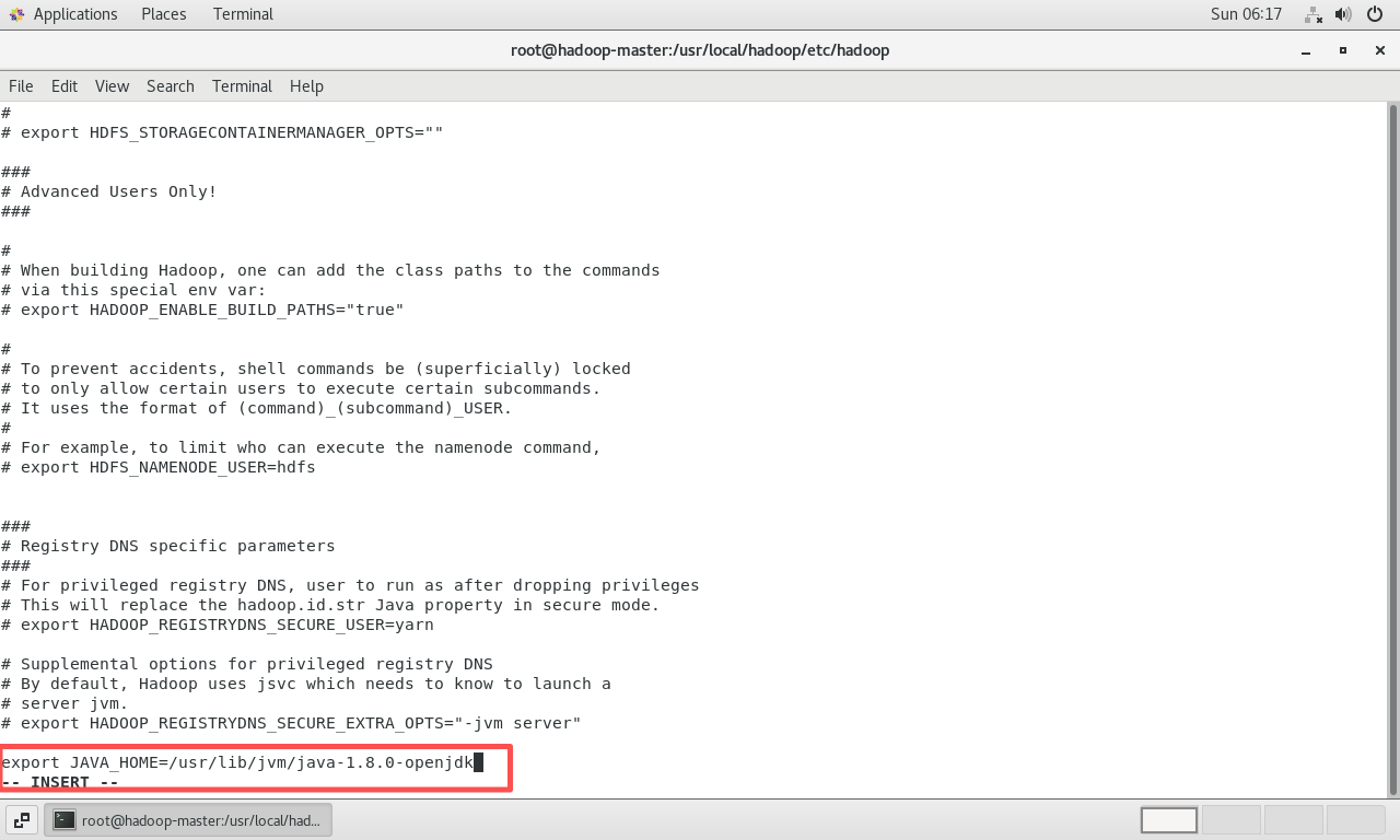 在hadoop-env.sh中配置JAVA_HOME