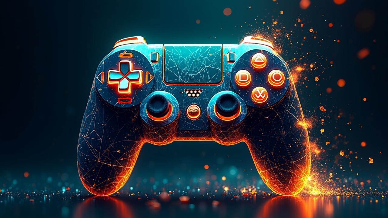 An abstract composition of a fragmented game contr