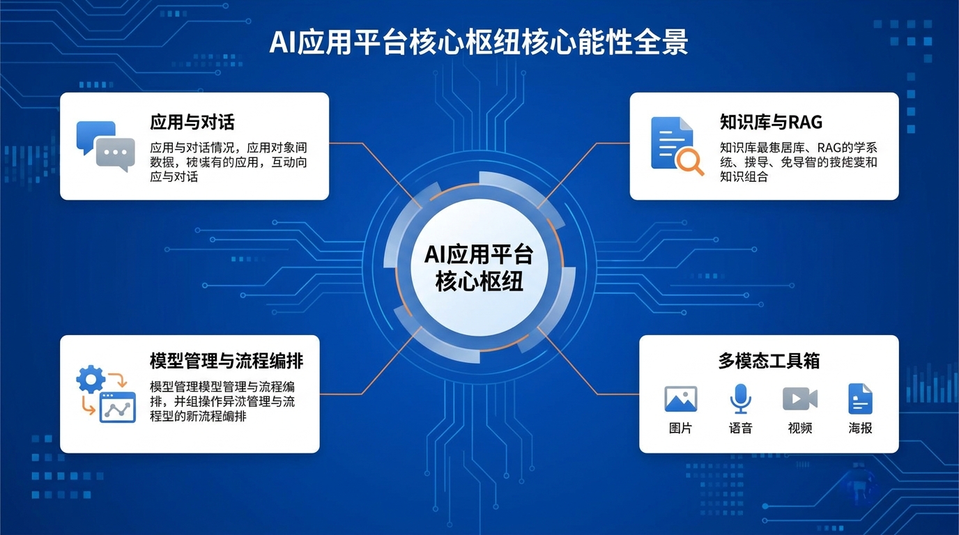 JEECG AI应用平台核心能力全景：应用对话、知识库RAG、模型编排、多模态工具箱