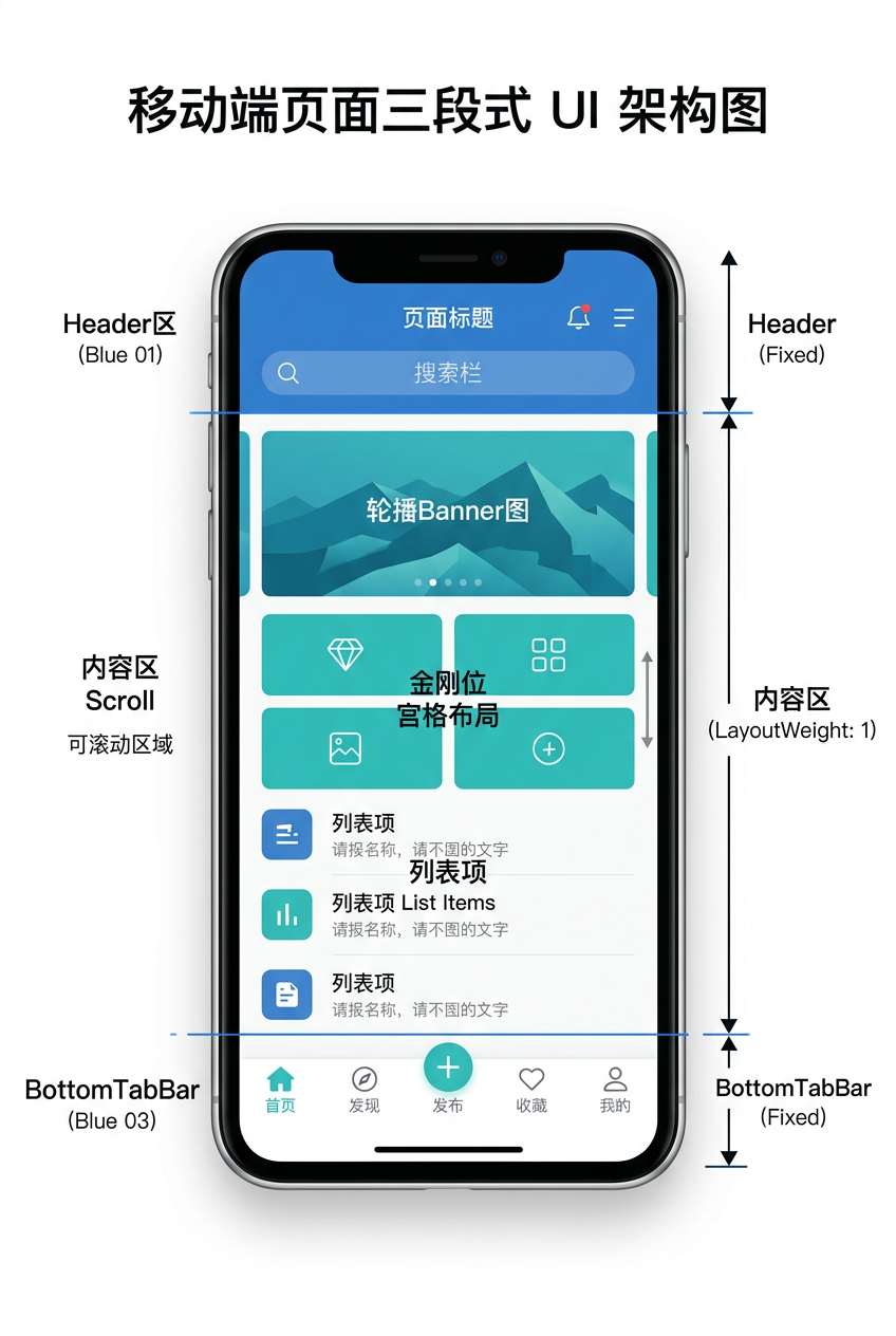 首页三段式架构设计图