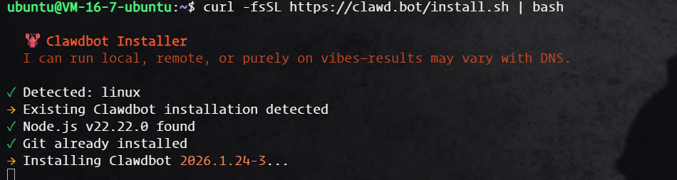 Clawdbot 安装过程 - AI 助手部署初始化