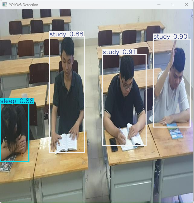 基于YOLOv8深度学习的学生课堂状态(学习、睡觉和玩手机)行为检测与语音提示系统_课堂行为检测