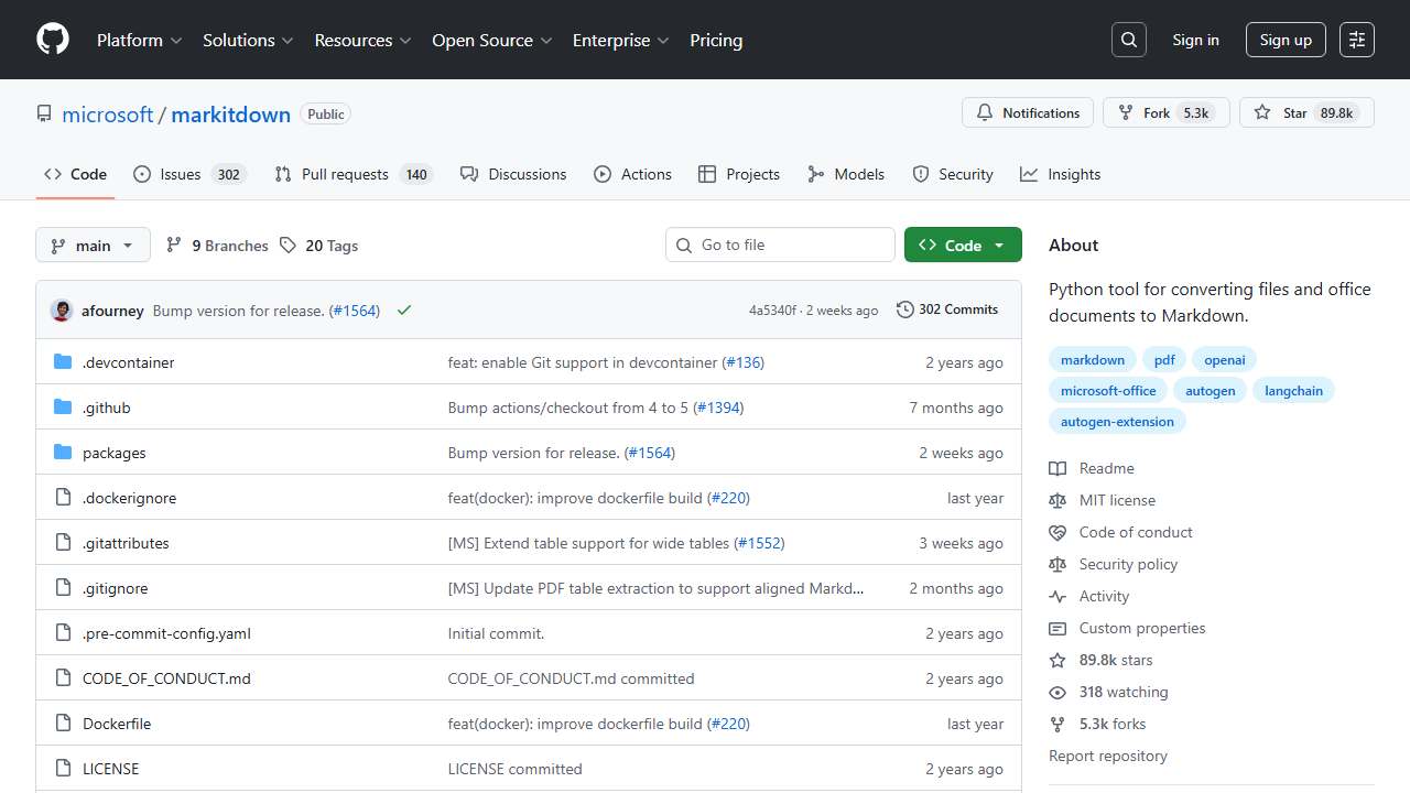 microsoft/markitdown