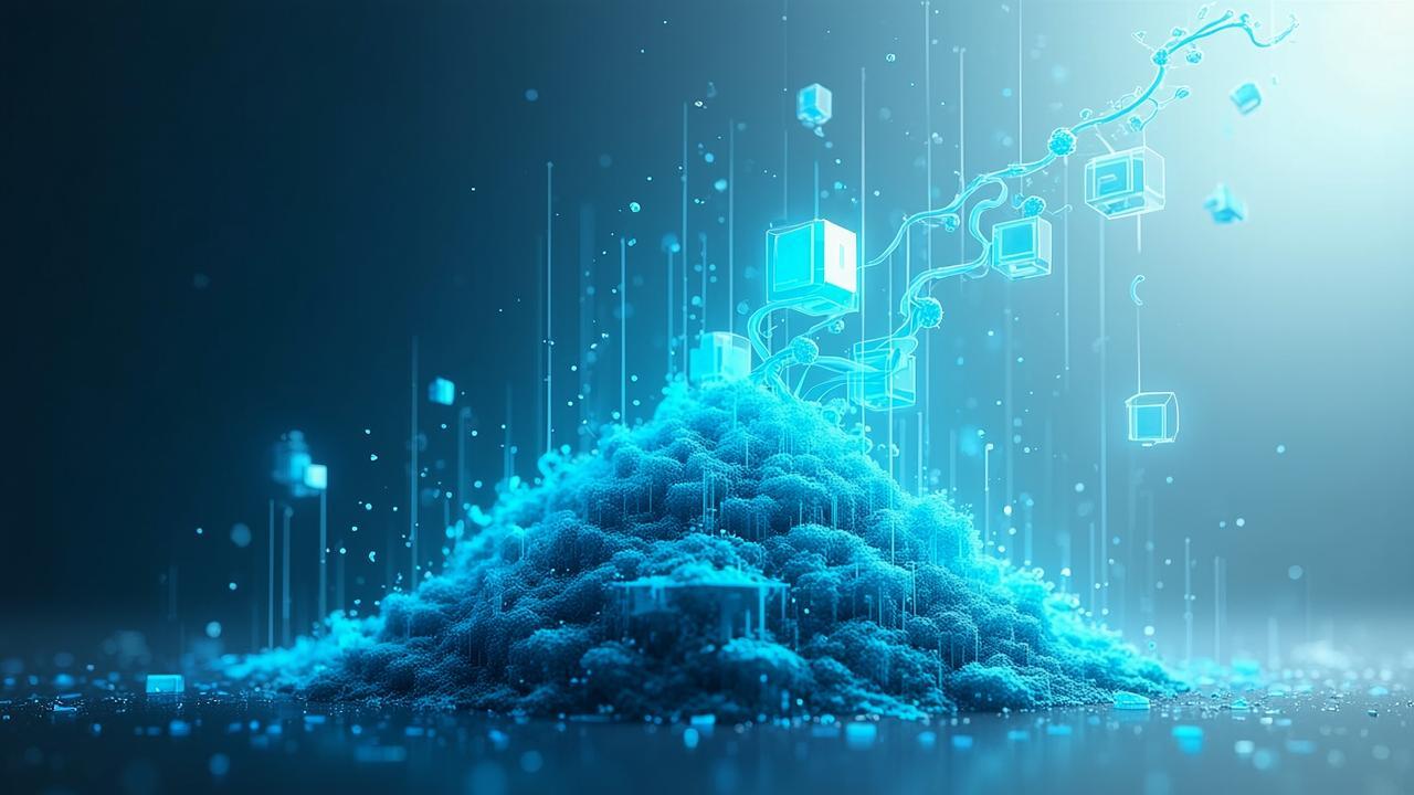 Abstract futuristic programming imagery—translucen