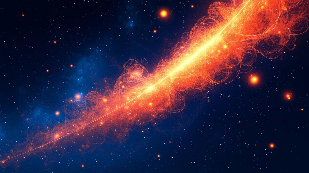 Abstract connection imagery: warm orange glows and