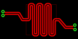 PCB 上的差分对布线，用于控制阻抗