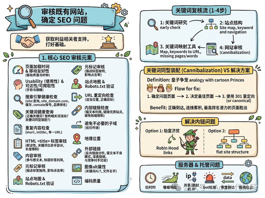 审核既有网站，确定SEO问题