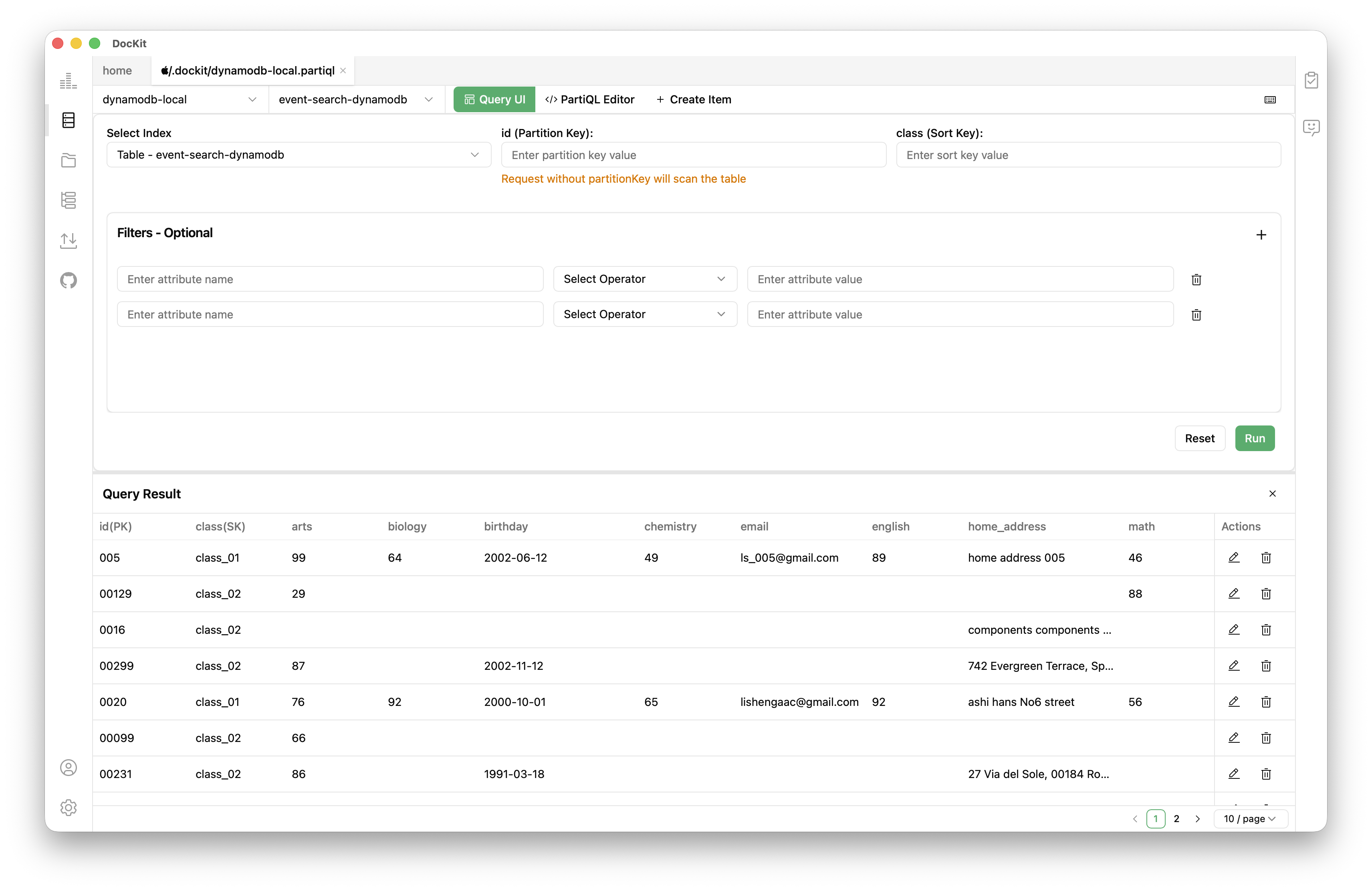 DocKit DynamoDB 可视化查询构建器与 PartiQL 编辑器