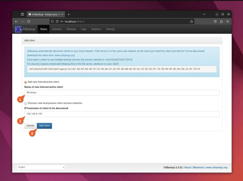adding client information
