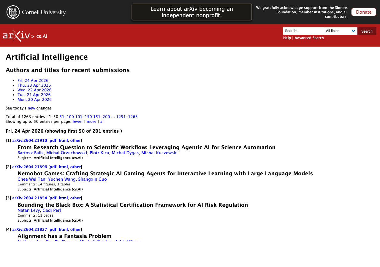 arXiv cs.AI 截图