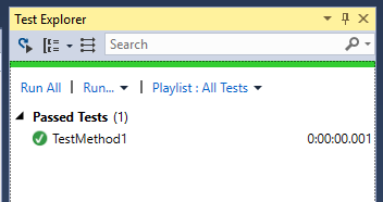 Test Explorer Window