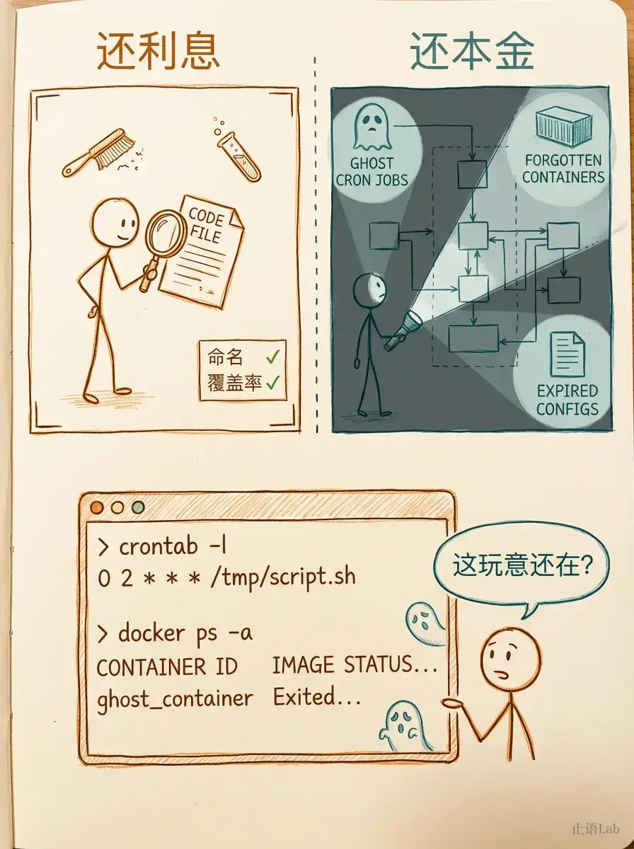 清理代码是还利息,清理盲区才是还本金