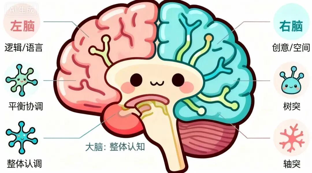 人类大脑的简要结构图