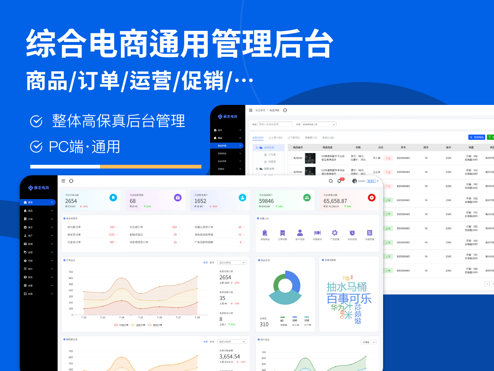 综合电商后台系统原型模板