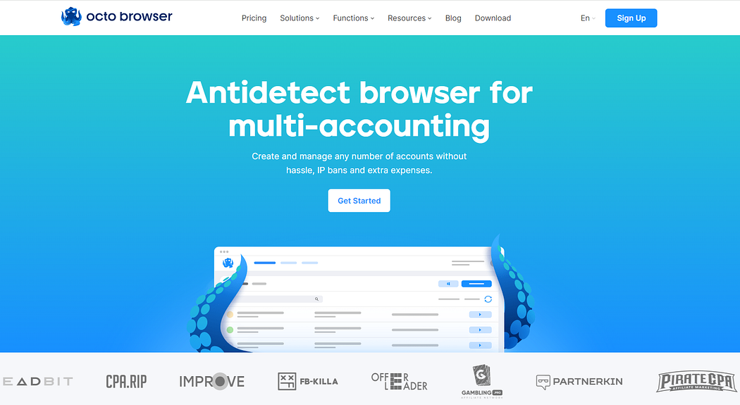 Octo Browser homepage