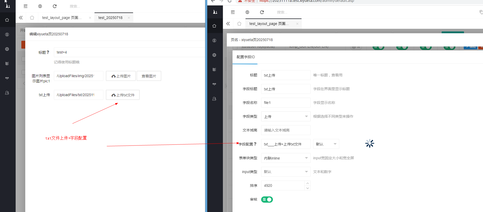 txt文件上传和字段配置