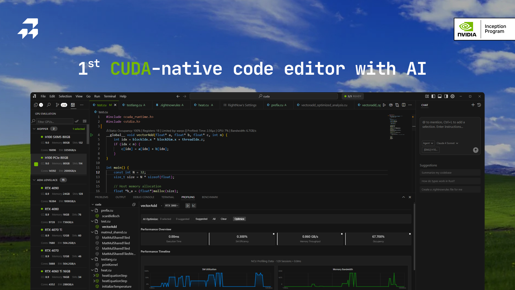 RightNow CUDA Editor