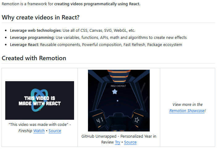 remotion 项目介绍图