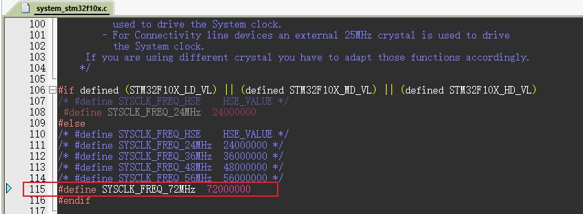 SYSCLK_FREQ_72MHz宏定义