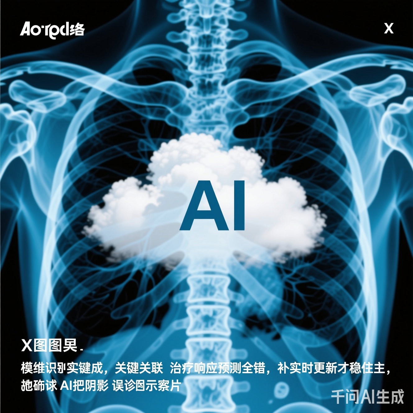 AI误诊示意图：X光片里AI把阴影识别成云朵