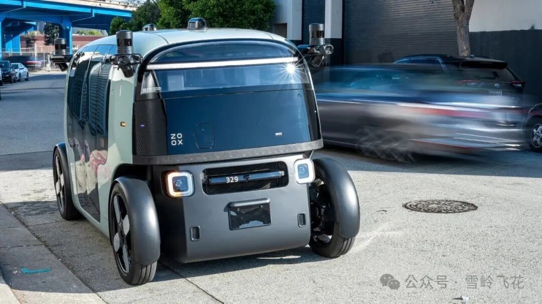 A Zoox autonomous robotaxi in San Francisco, California, US, on Wednesday, Dec. 4, 2024. Amazon owned Zoox Inc. has started testing its electric robotaxis in San Francisco's SoMa neighborhood. Photographer: David Paul Morris/Bloomberg via Getty Images