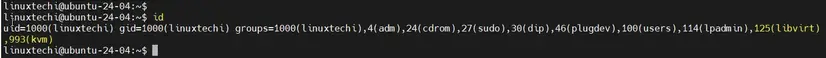 Check Local User Groups Using ID Command