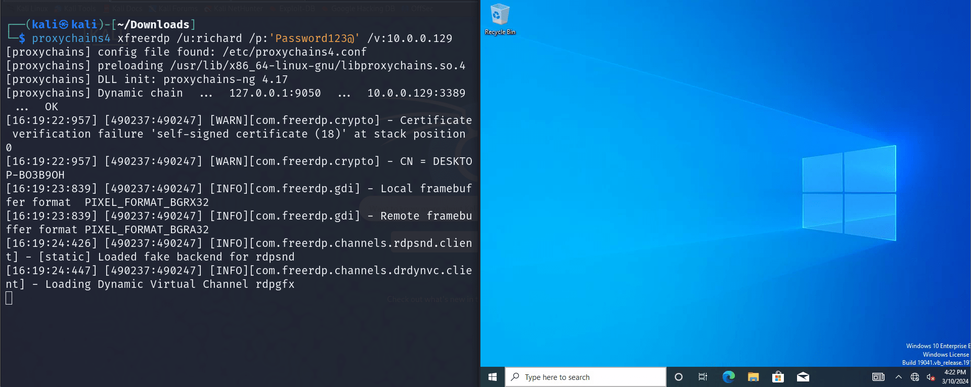 Connect to it through proxychains using the command