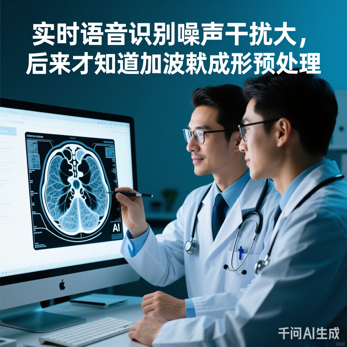 医生和AI共同查看CT片的场景
