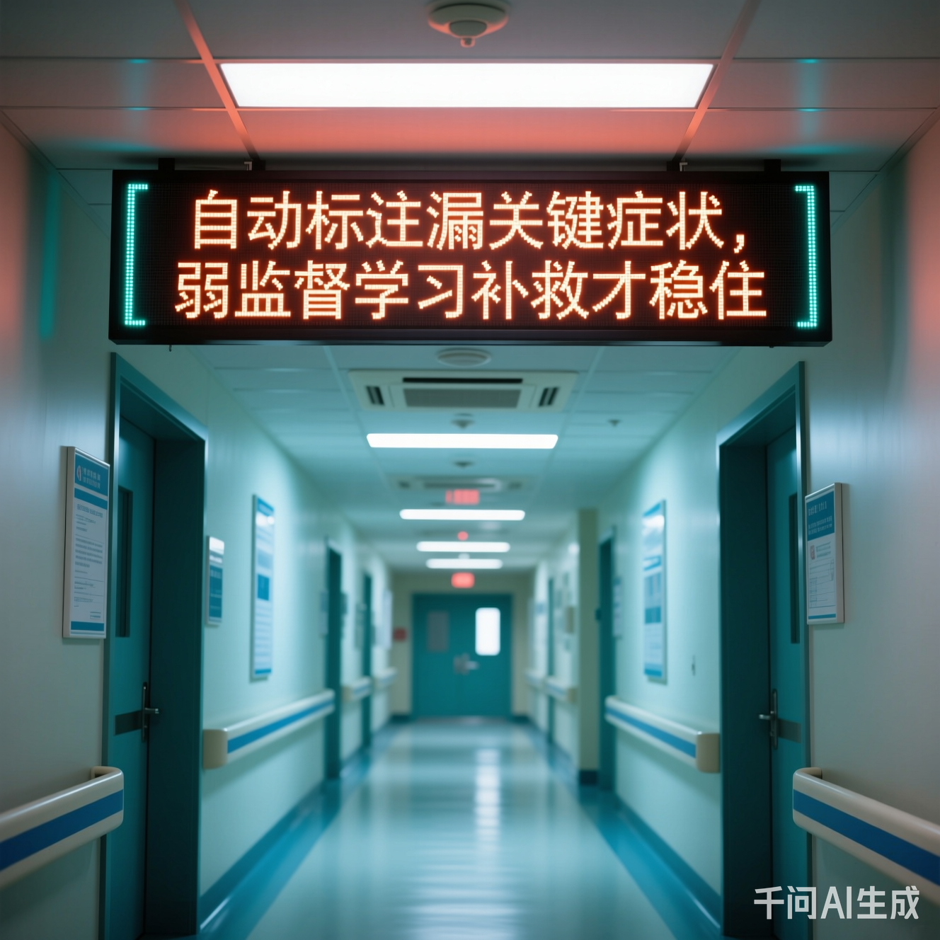 医院走廊里闪烁的电子屏