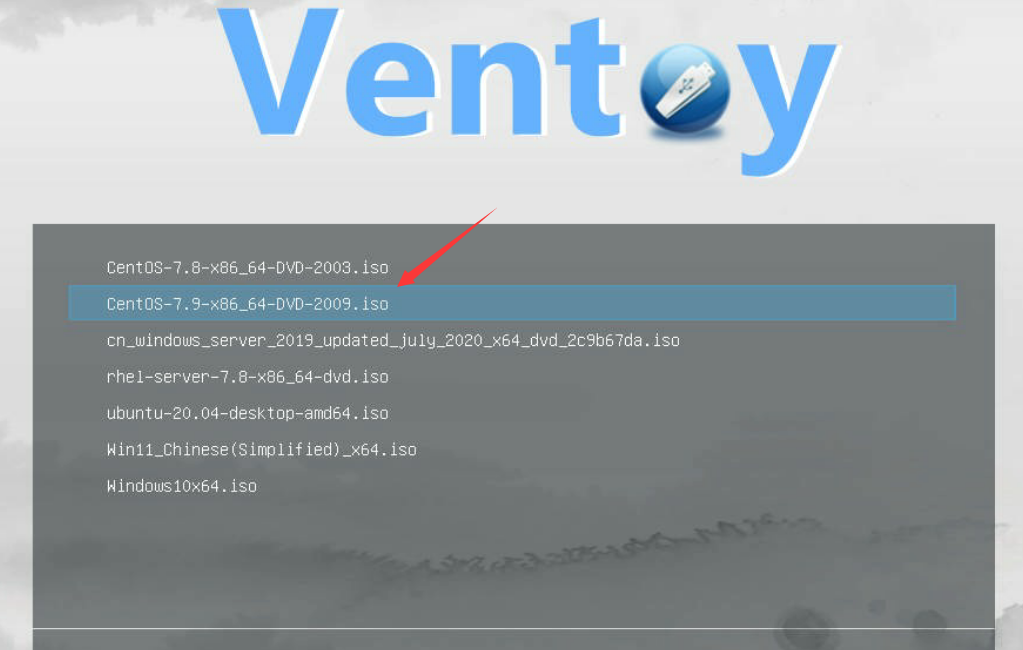 选择centos7系统回车
