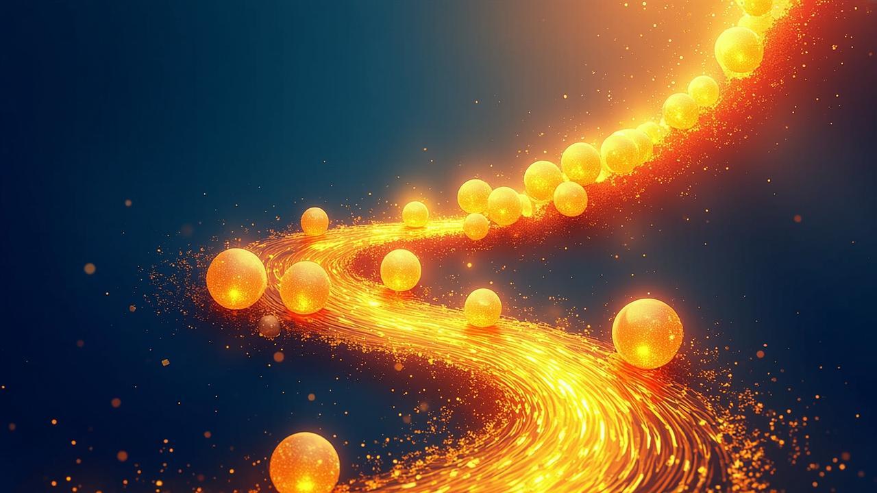 An abstract visualization of time and value accumu