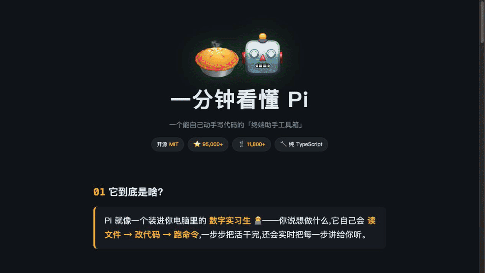 ELI5 对 Pi 仓库生成的完整可视化页面