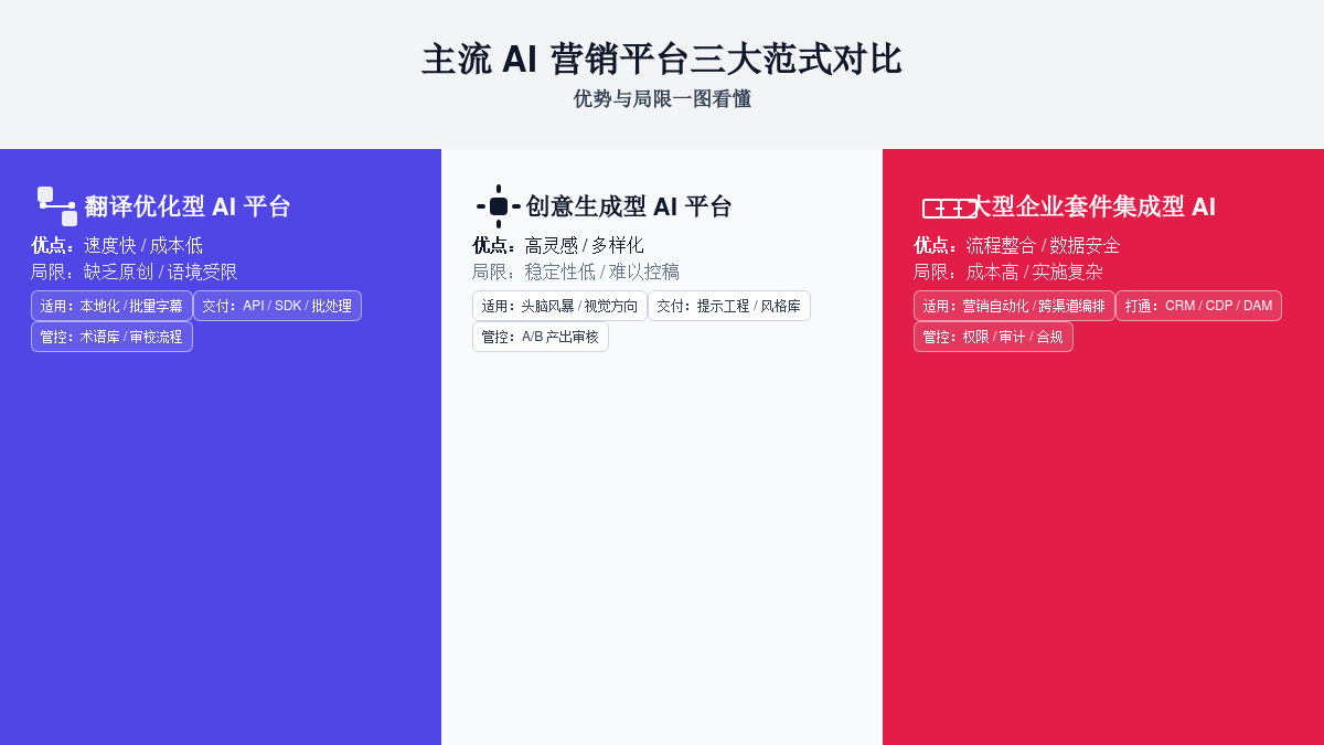 三类主流内容AI平台范式图