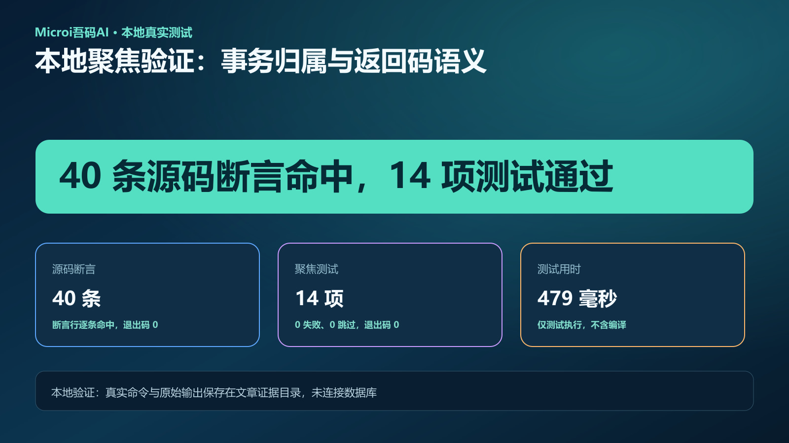 本地聚焦验证的真实运行结果板