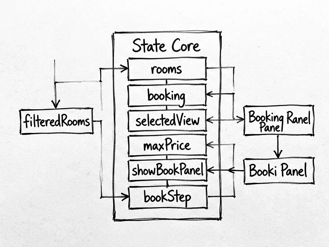 A structural diagram of the HotelBookingPage state