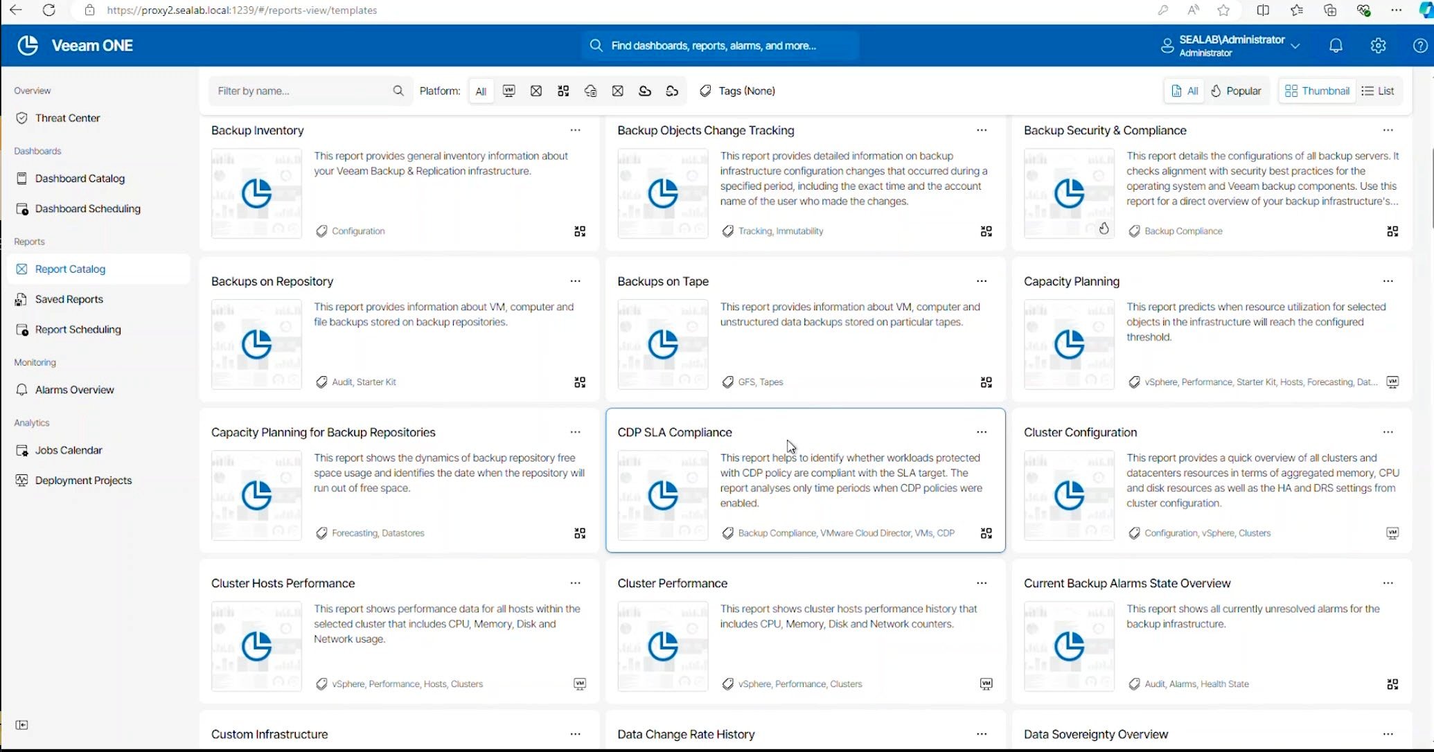Veeam One v13 Report Catalog