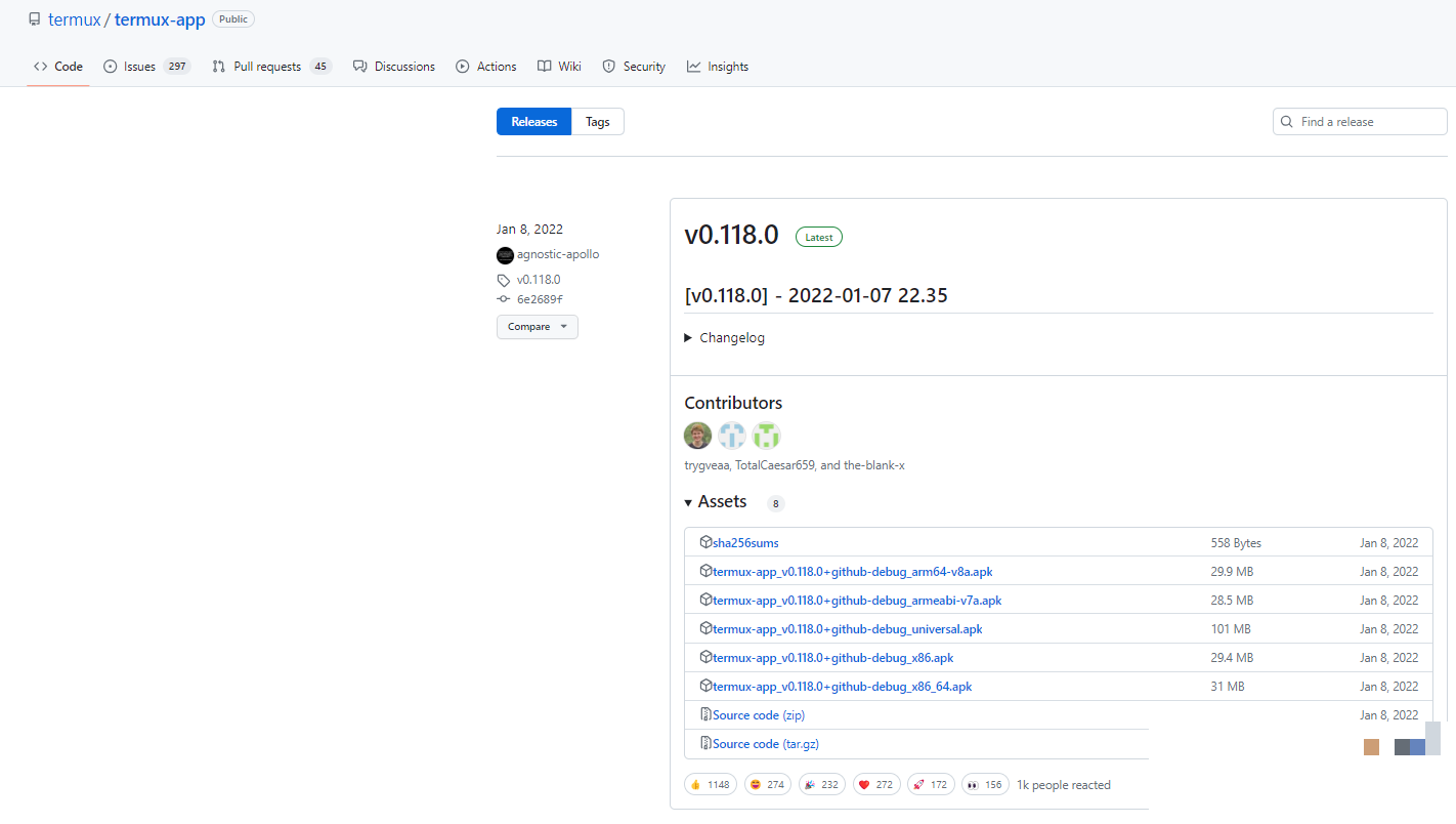Github上,Termux的发布