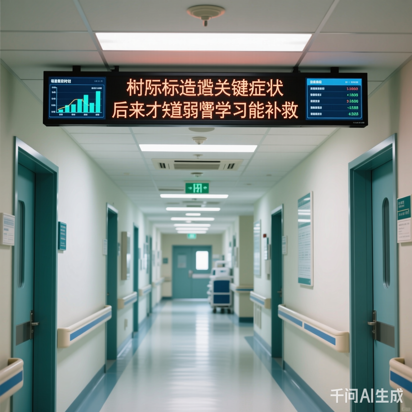 医院走廊的电子屏显示实时数据