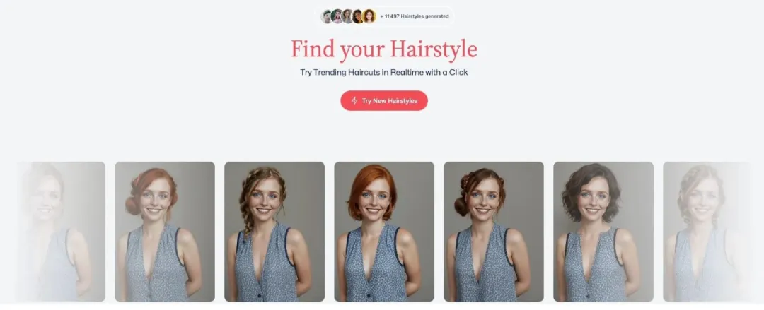 TryHairstyles.io - AI Hairstyle Try On Website Screenshot