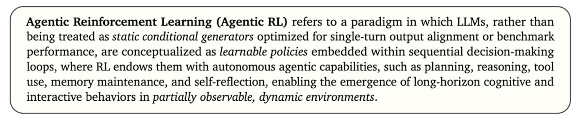 图像：Agentic RL 定义图示