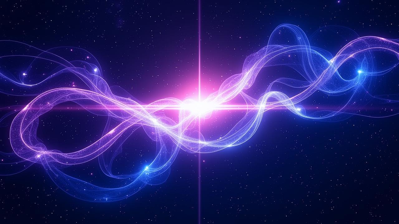 Abstract neural network imagery: glowing purple an