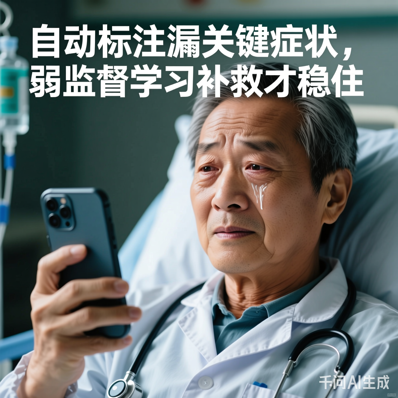 患者对着手机傻眼