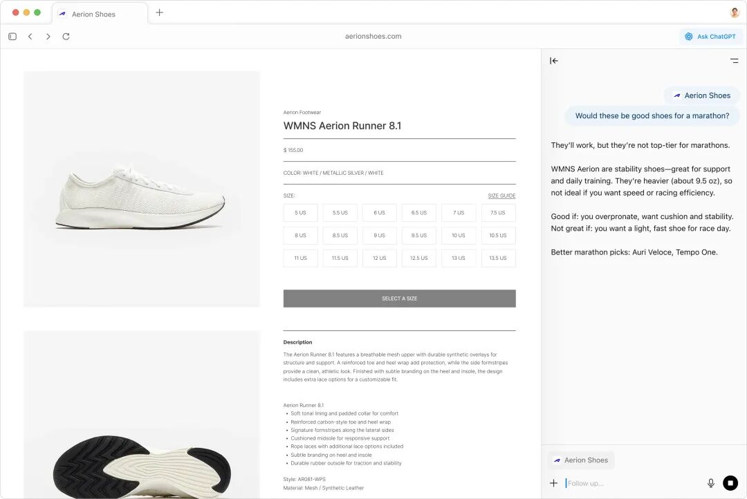 在浏览器中运行侧边聊天